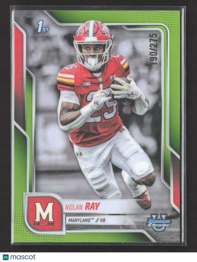 2025 Bowman Chrome University Nolan Ray #77 Green Refractor /275