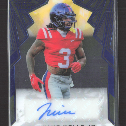 2025 Leaf Trinity Antwane Wells Jr. #CA-AWJ Blue 26/35 Auto