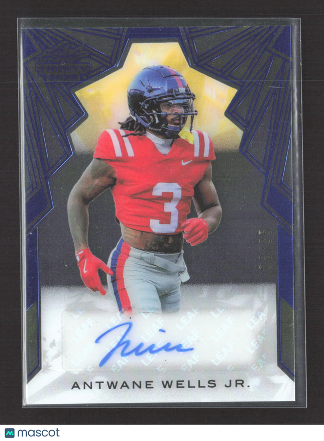 2025 Leaf Trinity Antwane Wells Jr. #CA-AWJ Blue 26/35 Auto