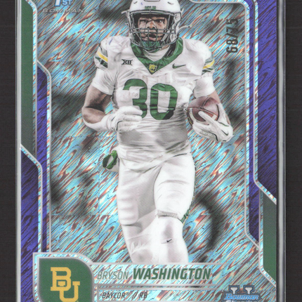2025 Bowman Chrome University Bryson Washington #56 Purple Shimmer /75