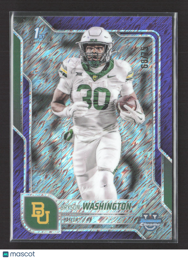 2025 Bowman Chrome University Bryson Washington #56 Purple Shimmer /75