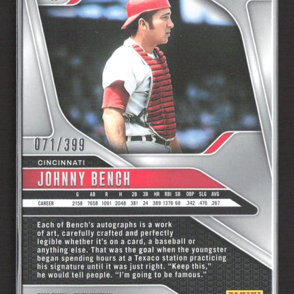 2025 Panini Prizm Baseball Johnny Bench #17 Orange 071/399