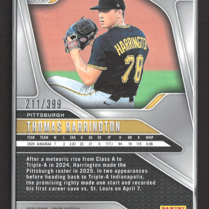 2025 Panini Prizm Baseball Thomas Harrington #148 Orange 211/399