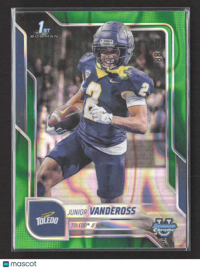 2025 Bowman Chrome University Junior Vandeross #197 Green Refractor 1st /99