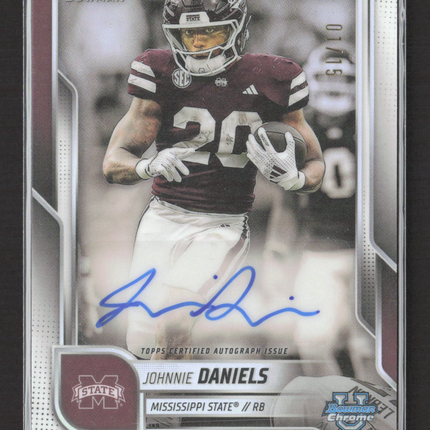 2025 Topps Bowman University Chrome Johnnie Daniels #BCA-JDA 1st Auto /15