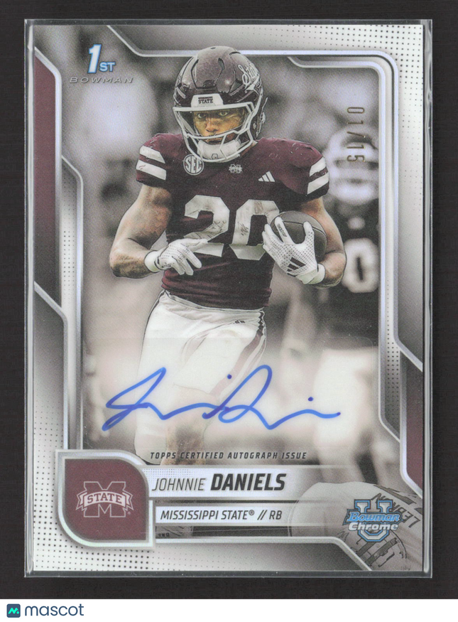 2025 Topps Bowman University Chrome Johnnie Daniels #BCA-JDA 1st Auto /15