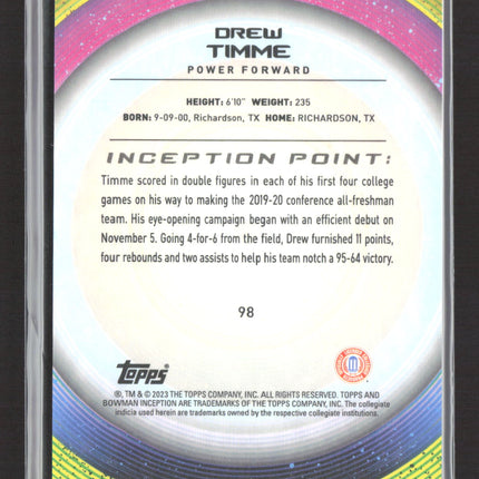 2023 Bowman University Inception Drew Timme #98