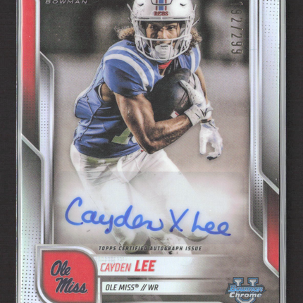 2025 Topps Bowman University Chrome Cayden Lee #BCA-CL Refractor 1st Bowman Auto