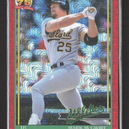 2020 Topps Chrome 75 Years of Baseball Mark McGwire #91C49 Red Mojo Refractor /5