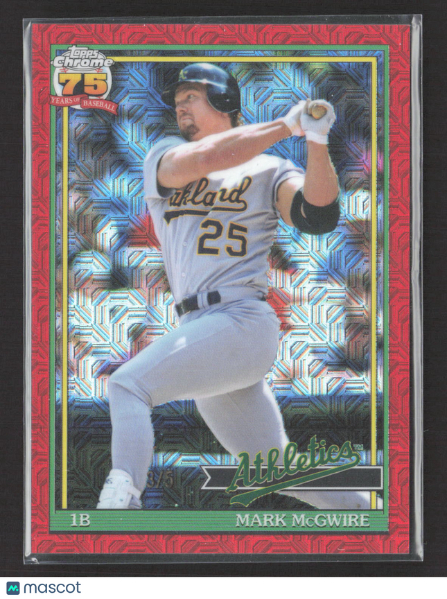 2020 Topps Chrome 75 Years of Baseball Mark McGwire #91C49 Red Mojo Refractor /5
