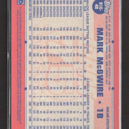 2020 Topps Chrome 75 Years of Baseball Mark McGwire #91C49 Red Mojo Refractor /5