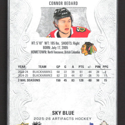 2025 Upper Deck Artifacts Connor Bedard #131 Sky Blue