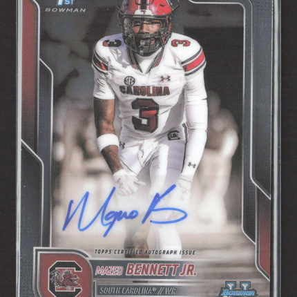 2025 Topps Bowman University Chrome Football Mazeo Bennett Jr. #BCA-MB 1st Auto
