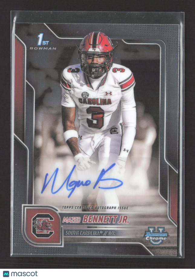 2025 Topps Bowman University Chrome Football Mazeo Bennett Jr. #BCA-MB 1st Auto