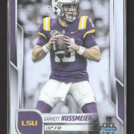 2025 Topps Bowman Chrome Garrett Nussmeier #189 Refractor