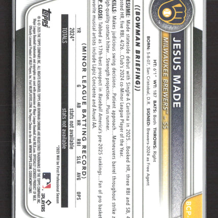 2025 Bowman Chrome Jesus Made #BCP-245