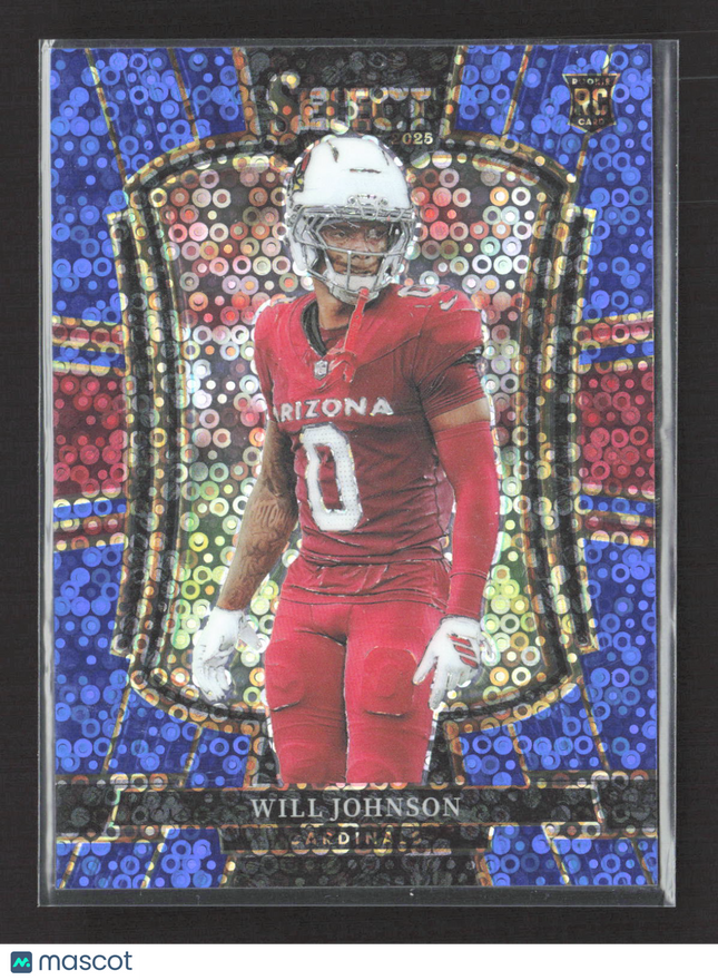 2026 Panini Select Premier Level Will Johnson #122 Blue Disco Prizm 05/25