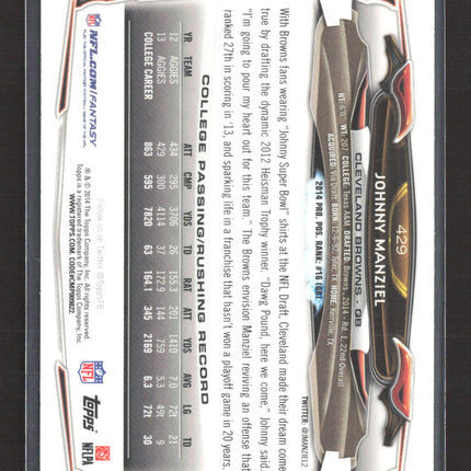 2014 Topps Johnny Manziel #429 RC