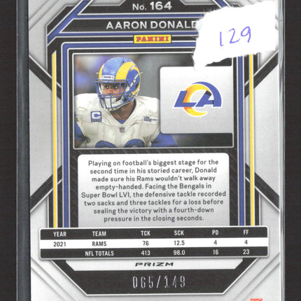 2023 Panini Prizm Aaron Donald #164 Red Wave 065/149
