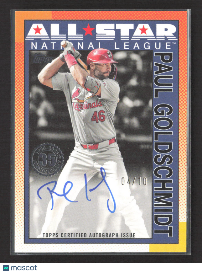 2025 Topps Baseball 1990 All-Stars Paul Goldschmidt #90AS-PG Black Auto /10