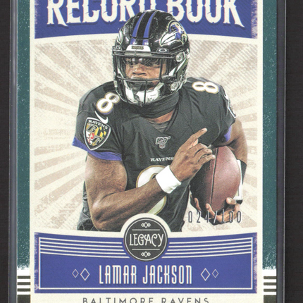 2020 Panini Legacy Record Book Lamar Jackson #RB-LJ 024/100