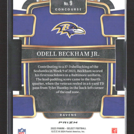 2024 Panini Select Concourse Prizm Odell Beckham Jr. #9 Green /599