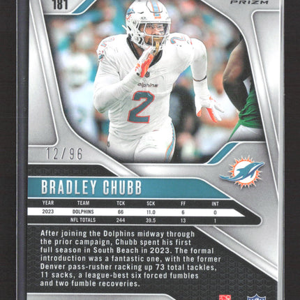 2024 Panini Prizm Bradley Chubb #181 Blue Shimmer 12/96