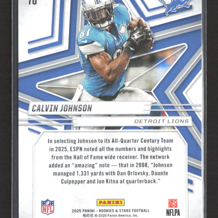2025 Panini Rookies & Stars Calvin Johnson #70 Purple /999
