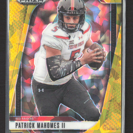 2025 Panini Prizm Draft Picks Patrick Mahomes II #198 Yellow Ice
