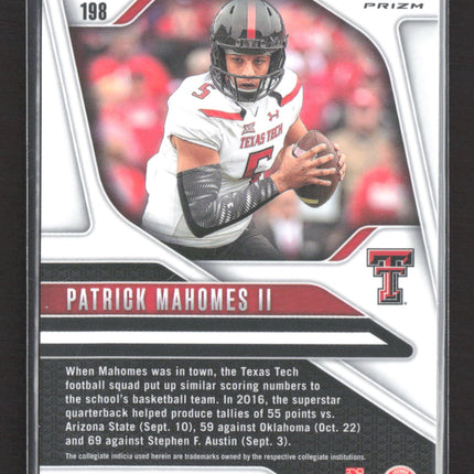 2025 Panini Prizm Draft Picks Patrick Mahomes II #198 Yellow Ice