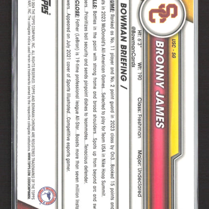 2024 Bowman Chrome University Bronny James #95 1st Bowman Sapphire