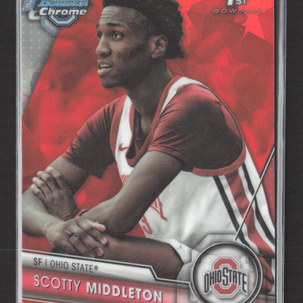 2024 Bowman Chrome University Scotty Middleton #61 Red Refractor 09/25 1st