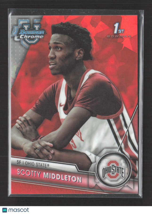 2024 Bowman Chrome University Scotty Middleton #61 Red Refractor 09/25 1st