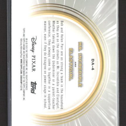 2025 Topps Chrome Disney 100 Pixar Double Acts #DA-4 Mr Incredible Elastigirl