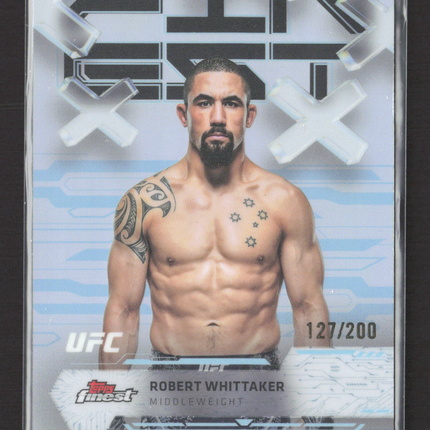 2025 Topps Finest UFC Robert Whittaker #71 Light Blue Refractor 127/200