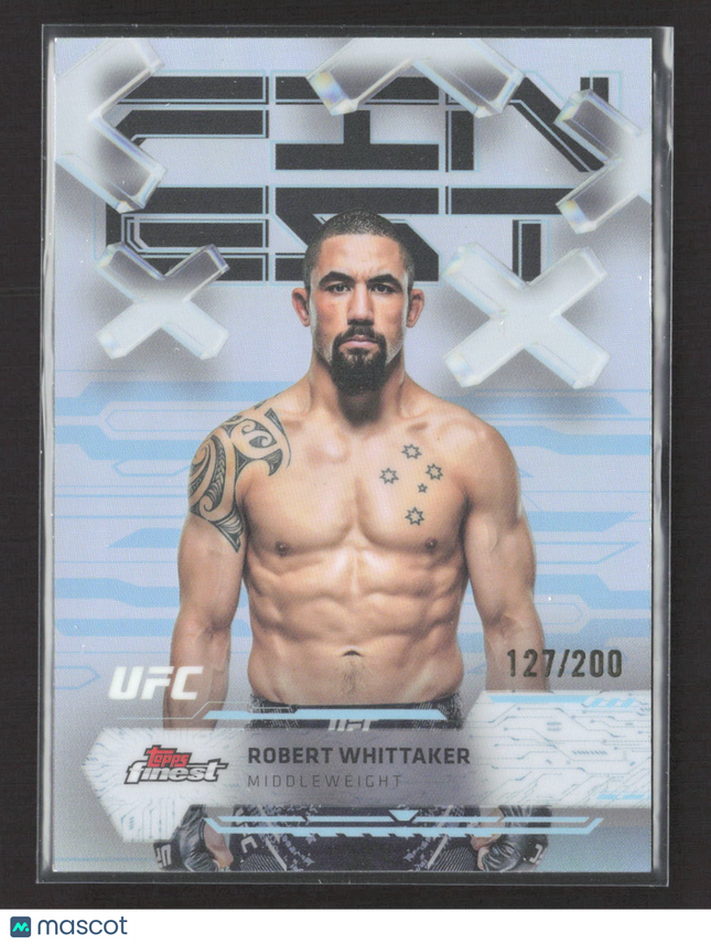 2025 Topps Finest UFC Robert Whittaker #71 Light Blue Refractor 127/200