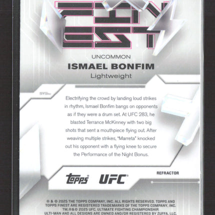 2025 Topps Finest UFC Ismael Bonfim #198 Refractor RC