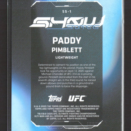 2025 Topps Finest Showstoppers Paddy Pimblett #SS-1 Refractor