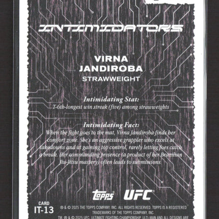 2025 Topps Finest Intimidators Virna Jandiroba #IT-13 Green