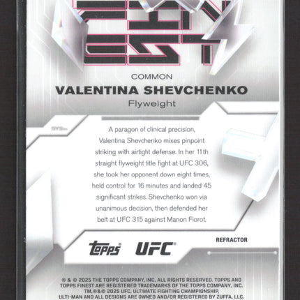 2025 Topps Finest UFC Valentina Shevchenko #32 Refractor