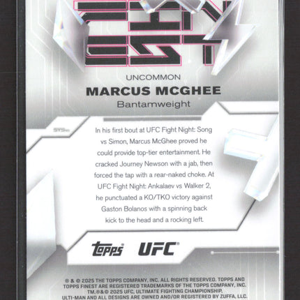 2025 Topps Finest UFC Marcus McGhee #137 Purple Refractor 051/200 RC