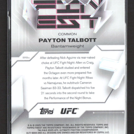 2025 Topps Finest UFC Payton Talbott #74 RC