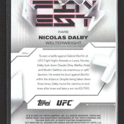 2025 Topps Finest UFC Nicolas Dalby #265 Rare X-Fractor 72/75