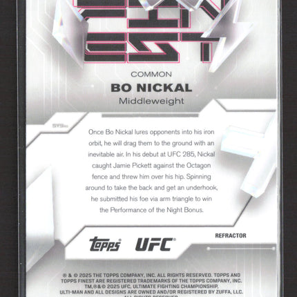 2025 Topps Finest UFC Bo Nickal #92 Refractor