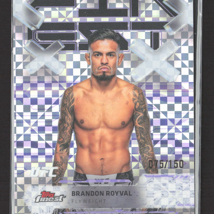 2025 Topps Finest UFC Brandon Royval #46 Purple Checkerboard Refractor 075/150