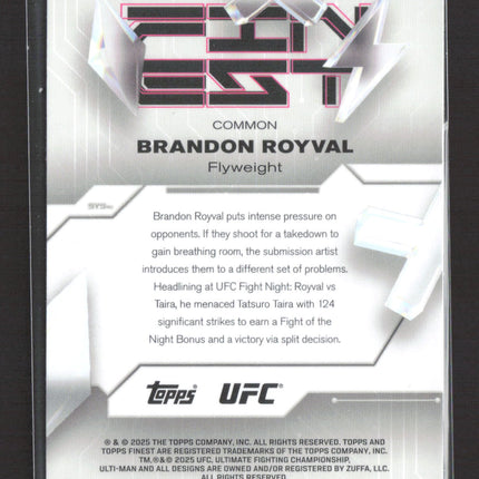 2025 Topps Finest UFC Brandon Royval #46 Purple Checkerboard Refractor 075/150