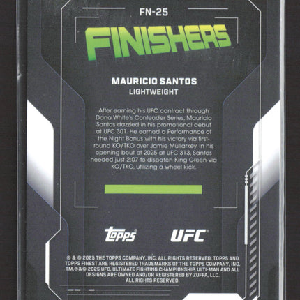 2025 Topps Finest Finishers Mauricio Santos #FN-25 RC