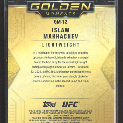 2025 Topps Finest UFC Golden Moments Islam Makhachev #GM-12