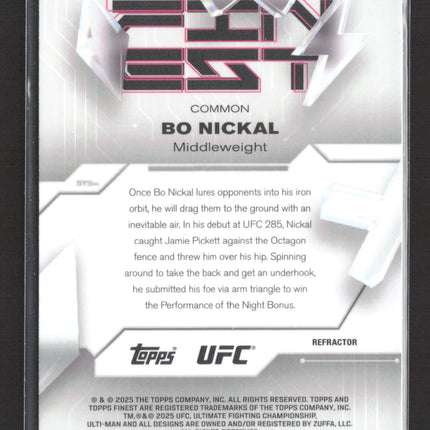 2025 Topps Finest UFC Bo Nickal #92 Refractor