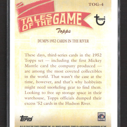 2010 Topps Tales of the Game Mickey Mantle #TOG-4
